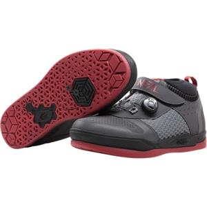 O'NEAL | Scarpe da Mountain Bike | MTB Downhill Freeride | Vegan | SPD Pedal Plate Compatible, Quick Lace System, Breathable | Session SPD V.22 Shoe | Adult | Grey Red | Size 40