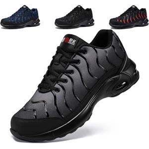 LARNMERN Scarpe Antinfortunistiche Uomo Donna Scarpe Lavoro | Traspiranti,Resistente alle Forature,Leggere,Comode,Antiscivolo,Con Punta in Acciaio,Ammortizzante