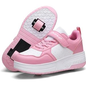 Skridsko Scarpe da Skateboard a Due Ruote per Ragazze e Ragazzi, Scarpe da Ginnastica con Ruote Retrattili, Scarpe Pattini per Bambini, Perfette per Feste, Compleanni, Pasqua, Natale