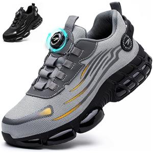 JAOOUU Scarpe Antinfortunistiche Uomo Donna Scarpe da LavoroTraspiranti Rilascio Comode Rapido Scarpe Sicurezza con Punta in Acciaio SRC Antiscivolo Explorer 3.0 Unisex