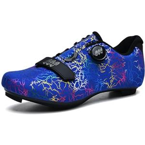 Hixingo Scarpe Uomo Donna Scarpe Strada Mountain Bike Compatibili Pedali SPD SPD-SL, Unisex Scarpes Ciclismo MTB Traspirante All'aperto per Bici 37-47EU (Blu,44)