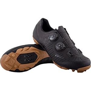 LUCK Scarpe MTB Galaxy Teschi Scarpe Ciclismo Montagna Uomo Donna Suola in Carbonio Doppia Chiusura Rotativa ATOP Scarpe Bici MTB, Nero , 38 EU