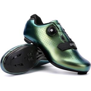 Treer Scarpe Ciclismo Strada con Blocco Pedale Scarpe Ciclismo Unisex Scarpe MTB Uomo & Donna, Traspiranti Scarpe da Equitazione Scarpe MTB Road SPD Scarpe da Ciclismo da Bici 38 EU Verde Aurora