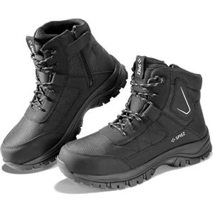 SPIEZ S3 Scarpe Antinfortunistiche Uomo - Anfibi con Punta in Acciaio, Impermeabili, Kevlar Anti-Perforazione, SRC Antiscivolo e Antistatici Scarpe da Lavoro Industria & Cantiere, Nero EU 40-46