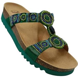 Dr. Scholl's Scholl, New bogota' wedge, Sandali donna, Plantare Bioprint (Verde Smeraldo, Sistema Taglie Calzature EU, Adulto, Numero, Media, 37)