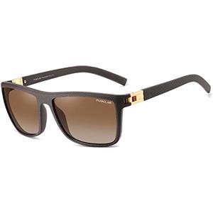 PUKCLAR Polarizzati Uomini Occhiali Da Sole Sport Guida Donne Occhiali Da Sole Ciclismo Corsa Pesca Occhiali TR90, C2 cornice nera/vetro polarizzato marrone, 60Millimeter