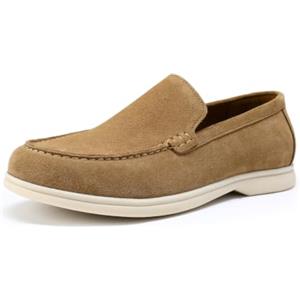 Allthemen Mocassini Camoscio Uomo Scarpe Slip-On Piatte Penny Loafers | Realizzate Mano,Suede,Soletta Rimovibile,Leggero Traspirante,Suola Antiscivolo,Eleganti Barca,Per Una Guida Urbana Informale