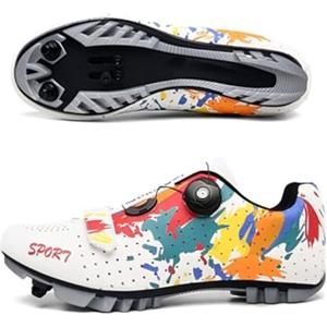 ENEN Scarpe MTB Uomo Scarpe da Ciclismo Uomo, Colorato Scarpe Spinning Donna, Scarpe MTB SPD, Scarpe Mountain Bike Compatibili con Tacchette, Scarpe Bici