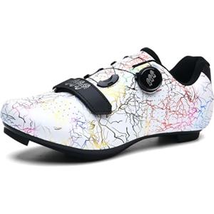 Hixingo Scarpe Uomo Donna Scarpe Strada Mountain Bike Compatibili Pedali SPD SPD-SL, Unisex Scarpes Ciclismo MTB Traspirante All'aperto per Bici 37-47EU (Bianco,43)