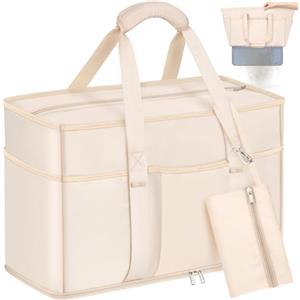 BTNEEU Grande Borsa da Spiaggia 45L Borsa Mare Donna Famiglia con Chiusura Zip 50x35x20cm XXL Shopper Weekender Borsone Tote Bag per Shopping Viaggio Picnic