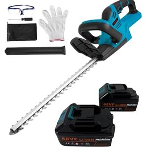 Generico Tagliasiepi a Batteria 88V, Lama 55 cm | 2 Batterie 2000 mAh, Elettrico Senza Fili, Per Siepi, Arbusti e Giardino, Con Kit Accessori