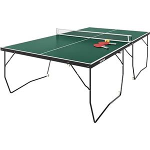 SPORTNOW Tavolo Ping Pong Pieghevole 8 Ruote 274x152.5x76 cm Verde Scuro