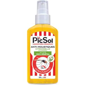 PicSol Spray antizanzare Citronella/Citriodiolo attivo 100% vegetale - 125 ml