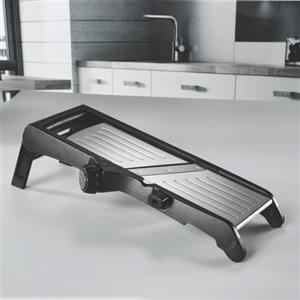 Ideal Pro Affettatrice per verdure alla mandolina, professionale, regolabile in acciaio inox, per frutta e verdura, guanto resistente al taglio e spazzola per la pulizia