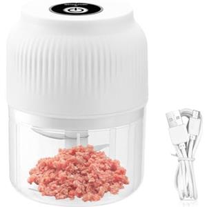 Generic Tritatutto elettrico senza fili, compatto da cucina per aglio, verdura e frutta, salsa salvaspazio per peperoncino, zucca, carote