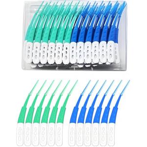 Keratobleem 84 Pezzi Scovolini Dentali,Scovolino Denti,Scovolini interdentali, Design Curvo,Spazzolini Interdentali Silicone per Rimuovere Placca e Residui di Cibo, per Pulizia dei Denti