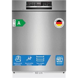 Bosch SMU6ECS12E Serie 6 Lavastoviglie incasso sottopiano Silver Classe A