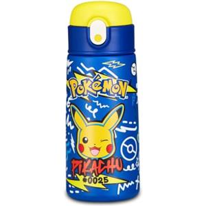 Seven Borraccia Kid Pokemon, Blu, 460 ml, Acciaio Inox, BPA free, Ermetica, Caldo 12h/freddo 24 h, A prova di perdite, Riutilizzabile, Scuola, Sport, Viaggio, Bambino, Bambina, Idea regalo