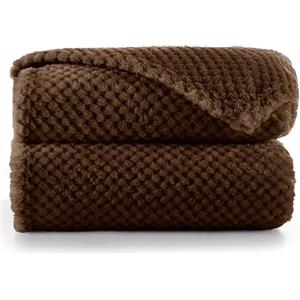 DecoKing Coperta Plaid Pile 70x150 cm per Letto Singolo Calda Accogliente e Spessa in Morbido Velluto Stile Scandinavo Per Letto Divano Sedia Tutte le Stagioni Marrone Henry