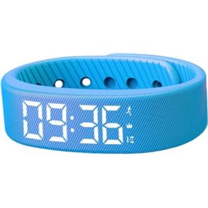 Fxzqgnh Fitness Orologio Pedometro attività Sportiva Silicone Ricaricabile Monitoraggio Calorie Passi Distanza Adatto a Uomini Donne, Blu