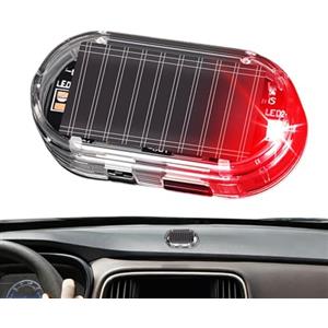 Générique Auto Allarme - Allarme Falso Auto | Luce di Sicurezza Interna di Avviso, Ricarica Solare Con Porta USB, Lampada Di Sicurezza Lampeggiante, Faro LED Antifurto, Garage De Cara