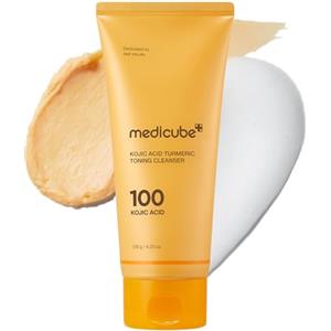 medicube Facial Cleanser Kojic Acid Turmeric Whip Cleanser | Cleansing Foam for Brightening, Balancing | Fade Appearance of Uneven Patches & Ideal for Use After Spot Care | Korean Skincare, 4.23 oz