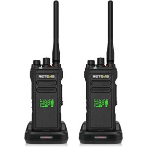 Retevis NR30D DMR Walkie Talkie, Riduzione del Rumore AI, IP67, Alta Potenza, 2800mAh, Walkie Talkie Impermeabili per Team di Sicurezza (Nero, 2 Pezzi)