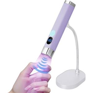 Generic Mini lampada UV per unghie, luce flash portatile con supporto magnetico aggiornato e sensore intelligente, asciuga unghie in gel ad asciugatura rapida, per saloni, casa, viaggi (viola)