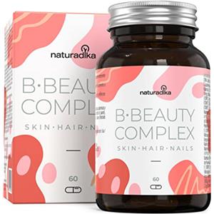 naturadika Integratore per Capelli con Biotina e Vitamine B·Beauty Complex | Effetto Anticaduta | Stimola Crescita e Ricrescita | Rinforza Unghie e Capelli | Nutre la Pelle | Integratori per Donna Naturadika
