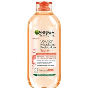 Garnier - Acqua Micellare All in 1 Peeling Dolce - 1% PHA & Acido Glicolico - Esfoliante & Lisciante - Per tutti i tipi di pelle - Senza risciacquo - Formula Vegan & Ipoallergenico - 400 ml