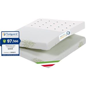 Kiby® Materasso per Lettino da Campeggio 7CM (Certificato OEKO-TEX® & CERTIPUR™) in Aloe Vera, Pieghevole