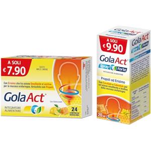 linea ACT Gola Act Miele e Limone e Gola Act Spray Forte, Bipack Spray + Compresse
