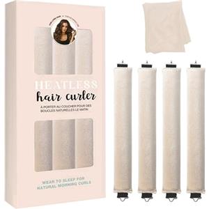 Zyluniy Bigodino Lungo per Boccoli 5 Pezzi,Bigodini Morbidi per Dormire Gomma Heatless Hair Curler DIY Arricciacapelli Senza Calore Flessibili Bigodino Fascia Capelli per Capelli Bigodini Heatless