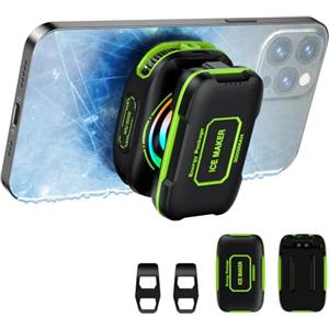 KOOVIVA Radiatore magnetico per cellulare, ventilatore portatile con illuminazione RGB, caminetto cellulare per iPhone serie magnetica/Android/tablet/iPad (green)