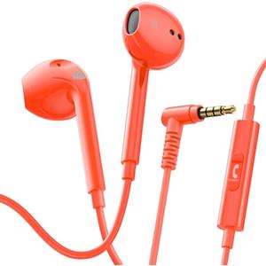 LUDOS ZENITH Auricolari In-Ear Cuffie, Cuffiette con Filo e Microfono, 2 Anni di Garanzia, Cuffie Isolamento Acustico, Cuffiette Cellulare, Jack 3,5 mm per iPhone, Apple, Samsung, Huawei - Corallo