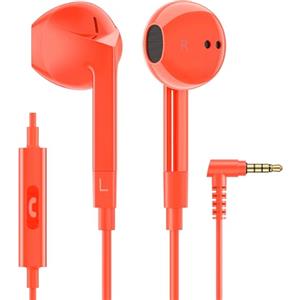 LUDOS FEROX Auricolari In-Ear Cuffie, Cuffiette con Filo e Microfono, 5 Anni di Garanzia, Cuffie Isolamento Acustico, Cuffiette Cellulare, Jack 3,5 mm per iPhone, Apple, Samsung, Huawei - Corallo