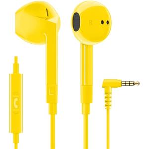 LUDOS FEROX Auricolari In-Ear Cuffie, Cuffiette con Filo e Microfono, 5 Anni di Garanzia, Cuffie Isolamento Acustico, Cuffiette Cellulare, Jack 3,5 mm per iPhone, Apple, Samsung, Huawei - Giallo