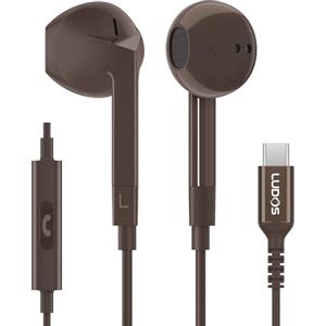 LUDOS FEROX Cuffie USB C, Garanzia 5 Anni, Auricolari USB C In-Ear per iPhone 16 15 Pro Max Plus iPad, Cuffie Type C con Microfono per Samsung Galaxy S24 S23 Ultra S22 S21 FE S20 3 4 A53 A54 - Marrone
