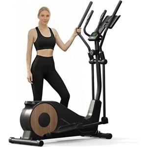 Aeriflo Ellittica da Casa Professionale, Aeriflo M100 con Passo 42cm e Volano 8kg, 16 Livelli di Resistenza Magnetica, Portata 150kg, Bluetooth con App, 80% Preassemblata per Allenamento Intensivo