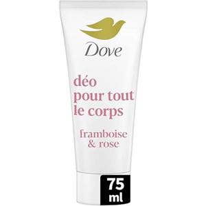 Dove - Deodorante per tutto il corpo - Crema - Lampone & Rosa - Anti Odori e Tracce Bianche 72h - Progettato per pelli sensibili - 75ml