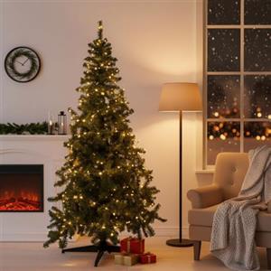 Dmora -Albero di Natale 180 cm Albigna, Pino Artificiale, Albero Effetto Reale, Alberello Natalizio, Made in Italy, 130x130 h180 cm, Verde