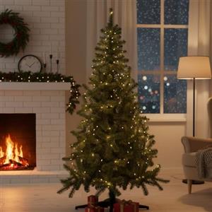 Dmora -Albero di Natale 150 cm Albigna, Pino Artificiale, Albero Effetto Reale, Alberello Natalizio, Made in Italy, 80x80 h150 cm, Verde