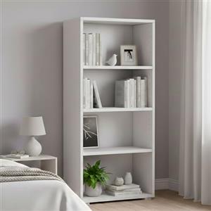 Dmora - Libreria Giacinto, Biblioteca a 3 ripiani regolabili, Scaffale per libri, Mobile da parete con ripiani, 100% Made in Italy, 60x30h130 cm, Bianco
