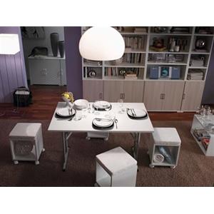 Dmora Tavolo Pieghevole Arnica 75x125x80h cm Argento 6 Posti Forma Rettangolare, Peso Supportato 50 kg Made in Italy