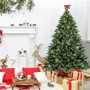 Dmora Albero di Natale 120 cm Stoccolma, Pino Artificiale, Albero Effetto Reale, Alberello Natalizio Extra folto, 89x89 h120 cm, Verde