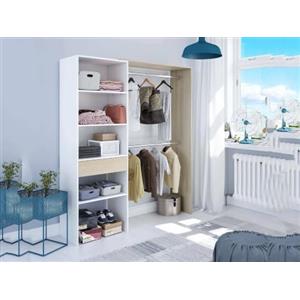 Dmora - Guardaroba grande Miramar, Struttura per cabina armadio, Armadio aperto senza ante, 158x40h187 cm, Bianco e Rovere