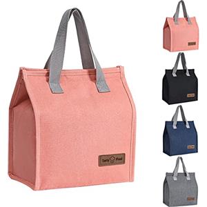 Yikki Borsa Termica Porta Pranzo per Donna e Uomo, Riutilizzabile Borsa Frigo Piccola Portatile, Isolata, a Prova di Perdite, Lunch Bag Borsa Termica per Lavoro, Ufficio, Scuola, Picnic, Viaggi (Rosa)