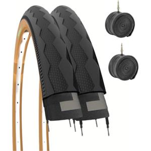 ECOVELO 2 COPERTONI 700 X 28 C + CAMERE PNEUMATICI STRADALI IN GOMMA BICI CITY BIKE FIXED CORSA 28 X 1 5/8 X 1 1/8