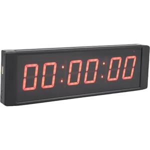 BAFOVY Timer da Gara a LED, Timer da Palestra con Display Rosso a 6 Cifre in Lega di Alluminio con Cronometro per Conto alla Rovescia, Telecomando da 12 Ore su 24, per Eventi di Corsa, Allenamenti,