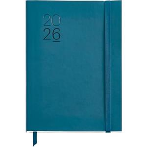 Miquelrius - Agenda 2026 vista settimanale, Similar A5+ (155 x 213 mm), pianificazione settimanale, copertina flessibile similpelle cucita, carta 80 g/m², spagnolo-EN-PT, blu
